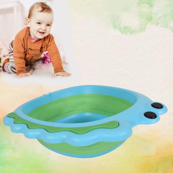 Baby Washbasin Foldable Silicone Washbasin Travel Baby Care Cartoon Graphics Table Top Basin