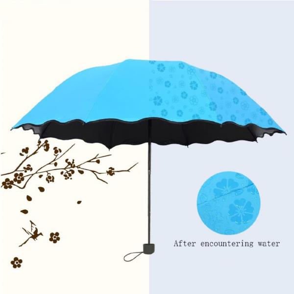  Fancy Magic Umbrella Blossom Occur with Water Magic Print 3 Fold Umbrella Umbrella 