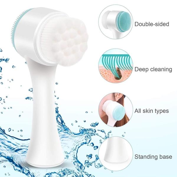  2 in 1 silicon wash Face Brush for Cleansing and Exfoliating - Facial deep 