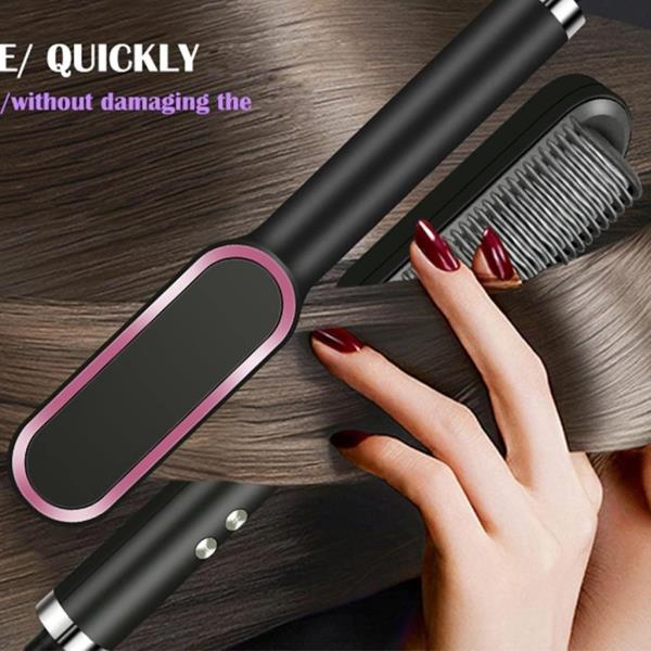 Hair Straightening Iron Built with Comb