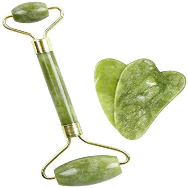 Traditional Natural Jade Facial Massage Roller Face Neck Massager Massager 
