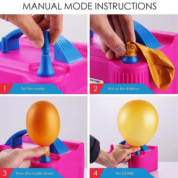 Electric Balloon Pump, Dual-Nozzle Portable Balloons Air Pump for Balloon Arc Electric Balloon Pump 