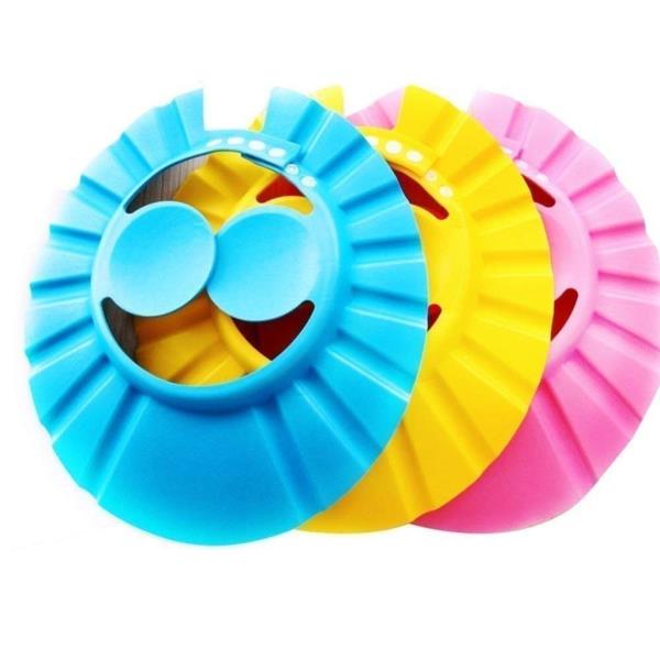  Soft Adjustable Eye/Ear Protector Bathing Shower Cap Baby Boys and Girls