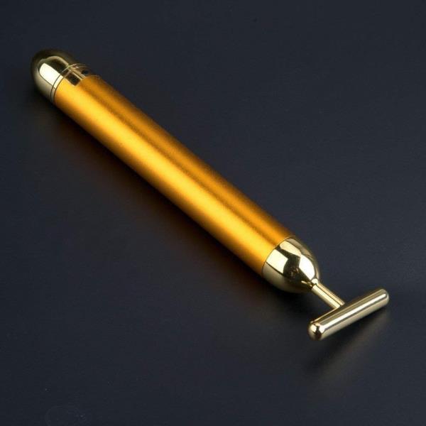 24k-massager 24K Gold Energy Beauty Bar Electric Vibration Facial Massager Roller Face Skin Care T-S