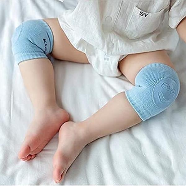 Smiley Baby Knee Pads for Crawling | Elbow Safety Protector 2 Pairs Multicolor Baby Knee Pads