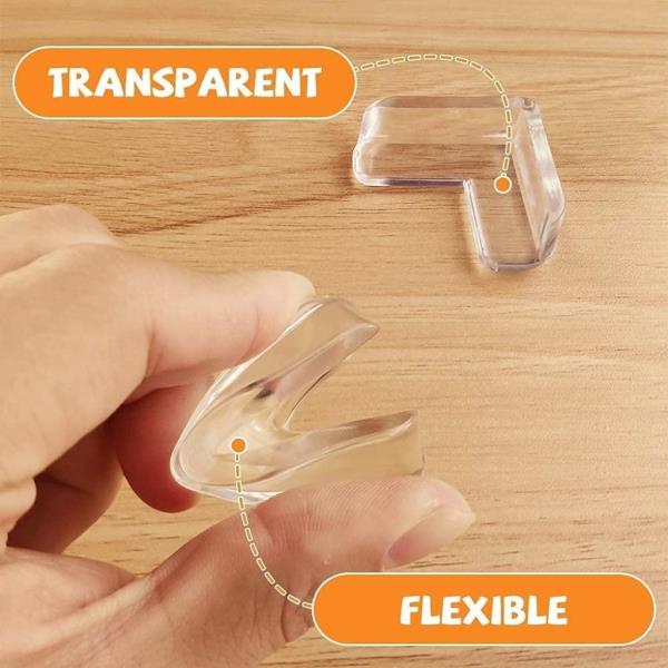  Baby Safety, Proofing V Shape Silicone Corner Guard Edge Protectors (12 Pcs)  (Transparent)