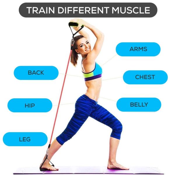 Resistance Tube/Band with Foam Handles, Door Anchor for Men and Women Resistance Tube