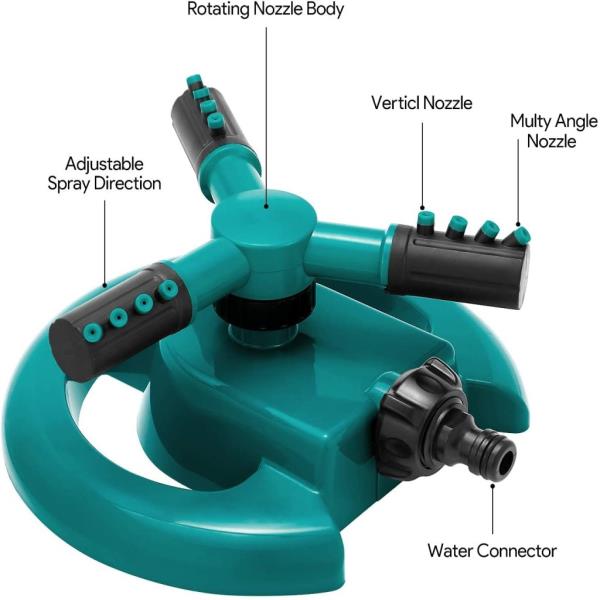  Garden Sprinkler, Adjustable 360 Degree Rotation Lawn Sprinkler-VI56 0 L Hose-end Sprayer