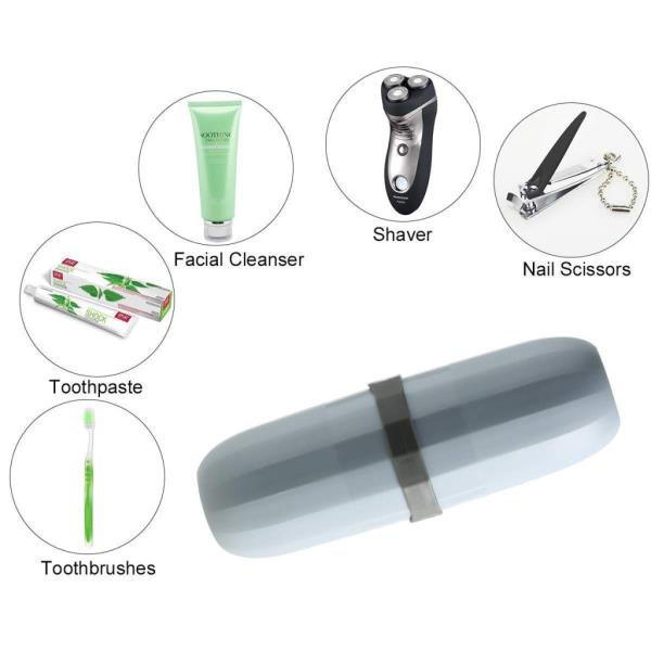 Metrolife Capsule Shape Travel Toothbrush Toothpaste Case Holder Portable Toothbrush Storage Plastic