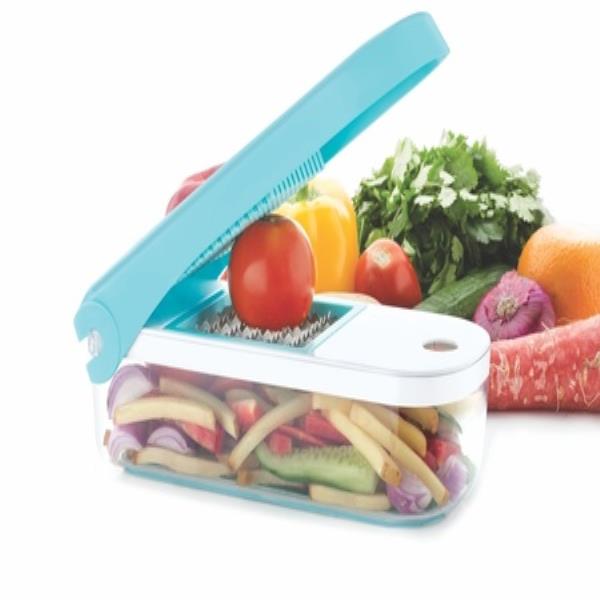 GANESH 7 IN 1 PLASTIC VEGETABLE DICER, BLUE