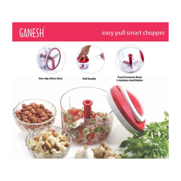  GANESH CHOPPER VEGETABLE CUTTER, RED (650 ML)