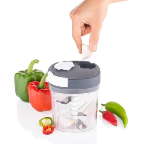 2 IN 1 HANDY CHOPPER AND SLICER USED WIDELY FOR CHOPPING AND SLICING OF FRUITS, VEGETABLES, CHEESE