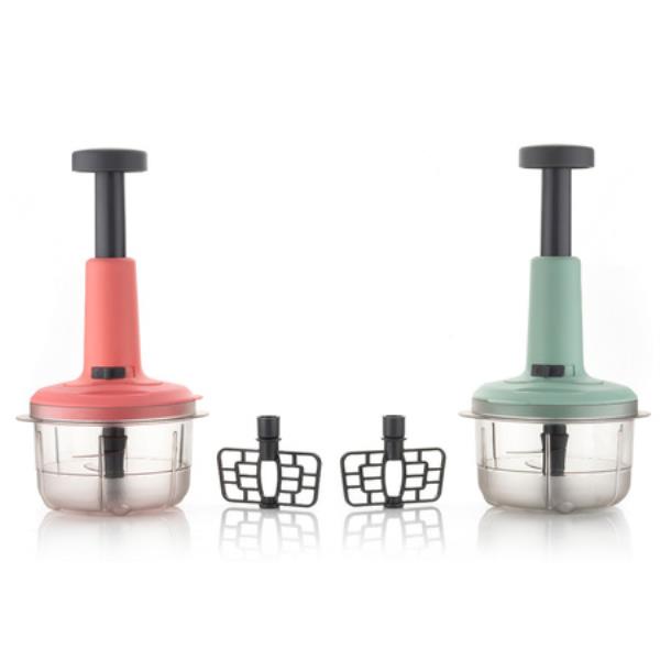 2IN1 PUSH CHOPPER 800ML STAINLESS STEEL BLADE QUICK & POWERFUL MANUAL HAND HELD FOOD CHOPPER TO CHOP