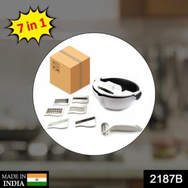 PREMIUM PORTABLE 7 IN 1 MULTIFUNCTION MAGIC ROTATE VEGETABLE CUTTER / CHOPPER / SLICER / SHREDDER WI