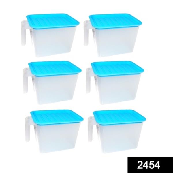 AIR TIGHT UNBREAKABLE BIG SIZE 1100 ML SQUARE SHAPE KITCHEN STORAGE CONTAINER (SET OF 6)