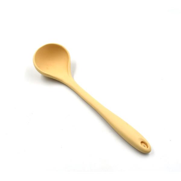 SILICONE LADLE SPOON, HEAT RESISTANT SOUP LADLE SCOOP SPATULA WITH HYGIENIC SOLID COATING FDA GRADE 