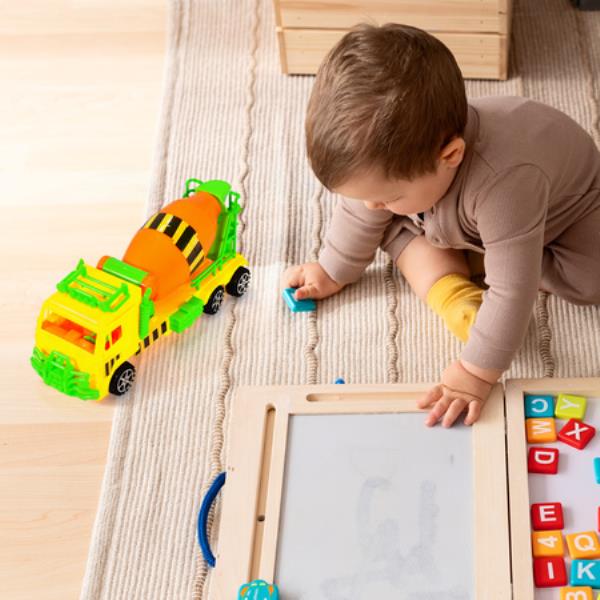 CEMENT MIXER TRUCK PUSHBACK TOY FOR KIDS