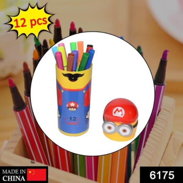 MINIONS SKETCH PEN SET WITH ATTRACTIVE DESIGNED CASE (PACK OF 12)