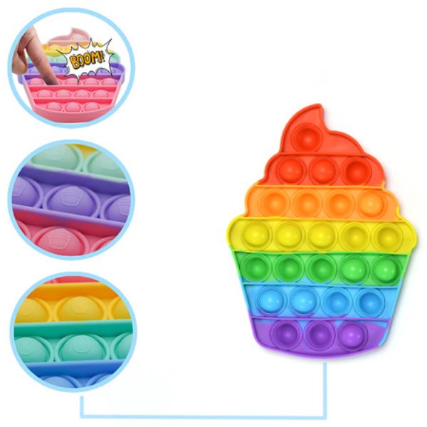 ICE CREAM SOFTY- FIDGET POPPING SOUNDS TOY, BPA FREE SILICONE, PUSH BUBBLES TOY FOR AUTISM STRESS RE