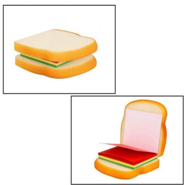 SANDWICH SHAPED NOTEPAD / STICKY NOTES / MEMO PADS, UNIQUE MINI NOTES (MULTICOLOR)