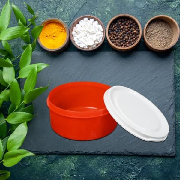 PLASTIC AIRTIGHT FOOD STORAGE ROUND CONTAINER FOR FRIDGE WITH LID FOR MEAL, FOOD, RICE, PASTA, PULSE