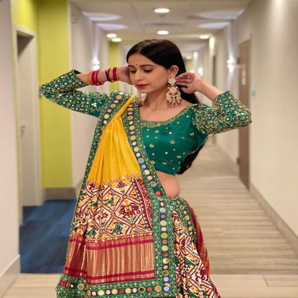 Soft Butter Silk Fancy Digital Print Work & Real Mirror Work