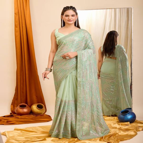 Sequence with Piping sequence work lace  Border SAREE
