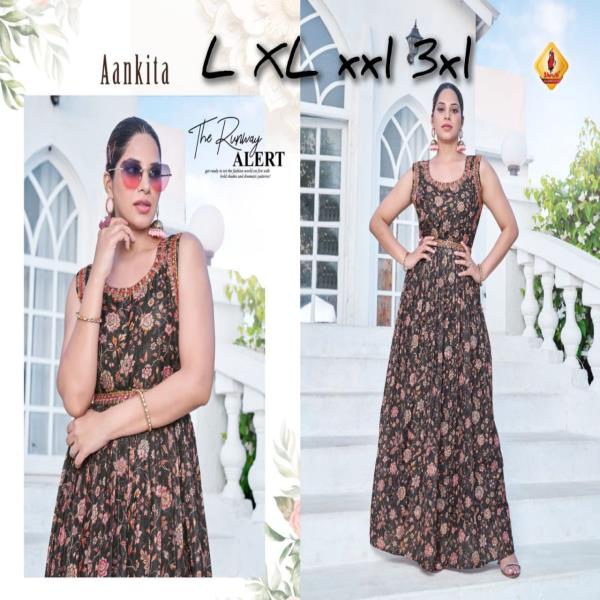 Trendy Elegance Printed Muslin Full Flared Kurtis.?????