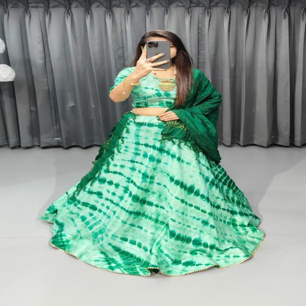  Shibori Print With Fancy Lace