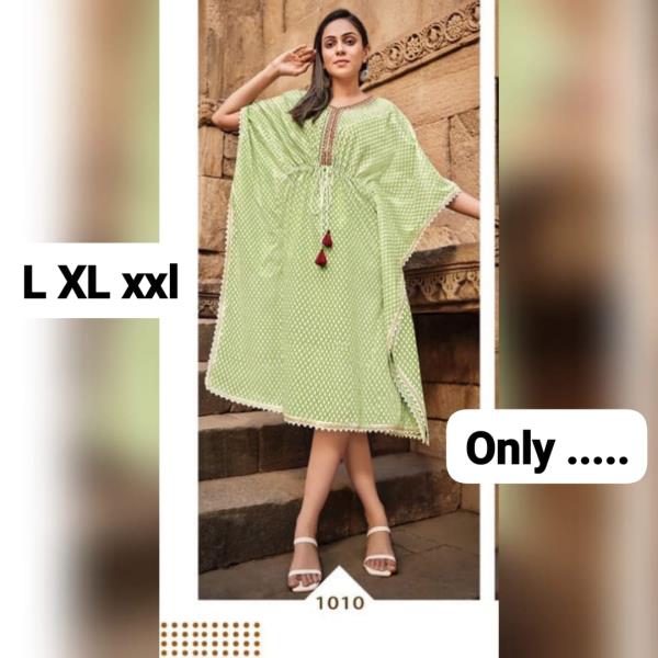 Rayon Print with cotton Lace
