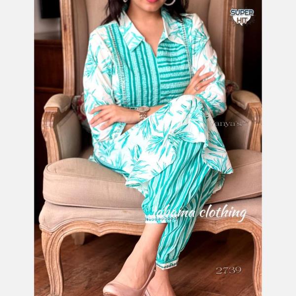 Beautiful Kurtis  Beautiful HANDWORK & Lace Work On Yoke Paired with afagani