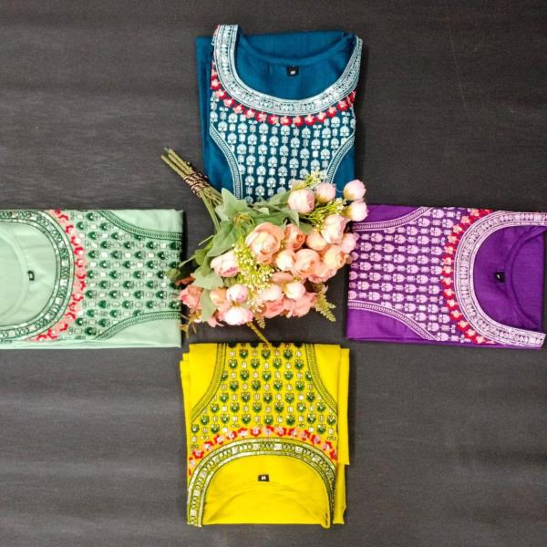 stylelist kurti with embroidered sequence work 