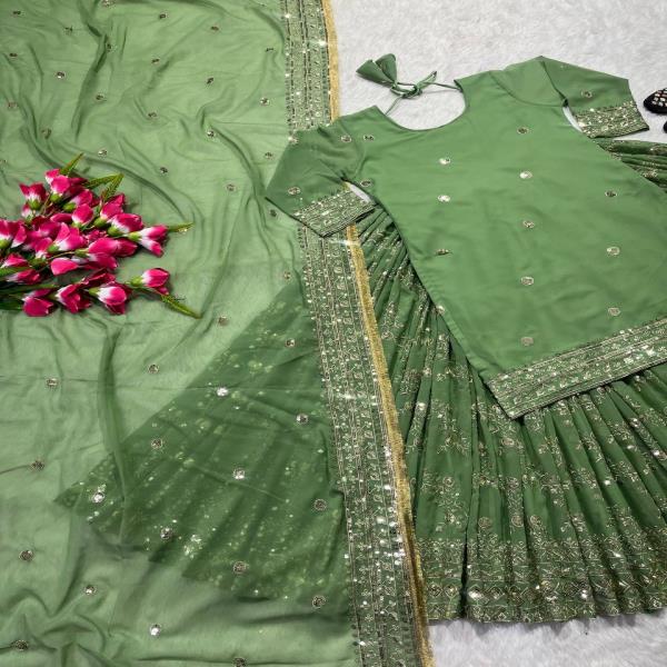 Heavy Faux Georgette Material and 5mm Sequence Embroidery Work