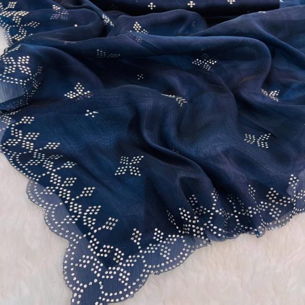  Primium Blooming Barbari Jimmy Chu Silk  With Tifli Muikesh Work Sareee