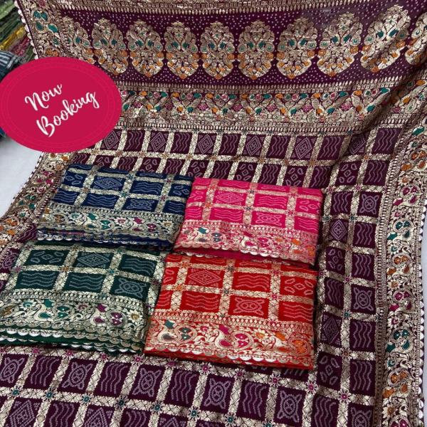  Beautiful Banarasi dola silk saree...