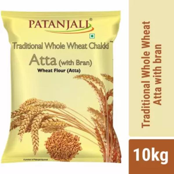 PATANJALI Chakki Atta, Whole Wheat with Bran, Genhu ka Atta, Organic Flour  (10 kg)