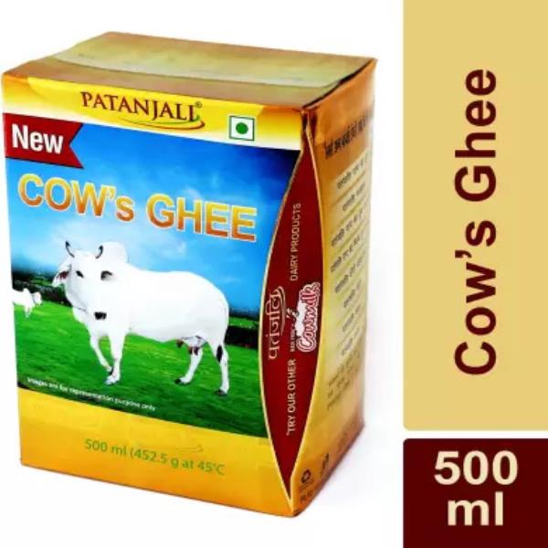 PATANJALI Pure Danedar Cow Ghee with Rich Aroma, Natural & Healthy Ghee 500 ml Tetrapack