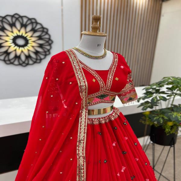 RZF  361 Faux  Georgette With Heavy Malty Thread Embroidery Sequence Work 