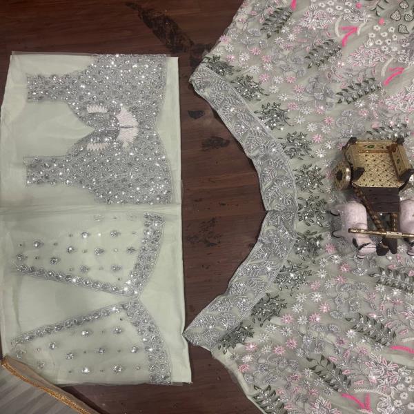 RBD  1574 Sequins Embroidery Work With Cancan & Canvas Patta