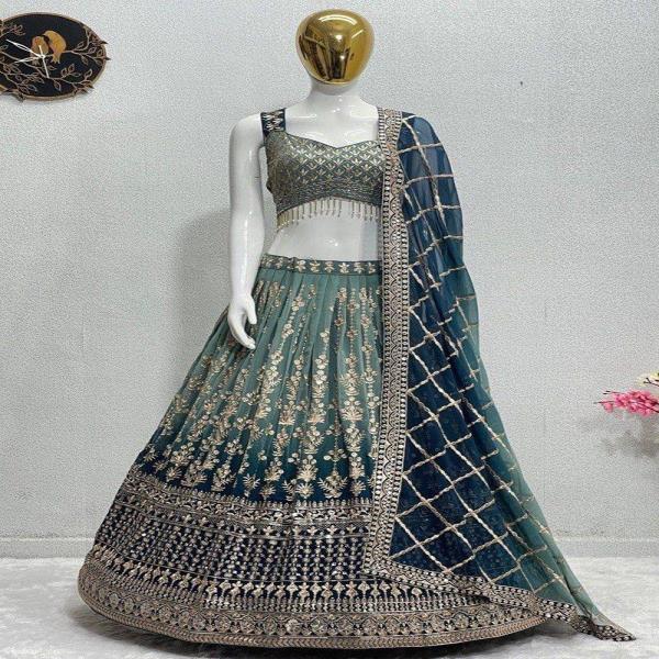 VDD 9234 PURE FAUX GEORGEET 2D PEDDING WITH EMBROIDERY DESIGN WORK