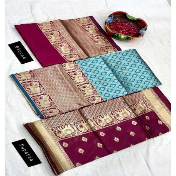 KSB  Kanjiveram ??Kanjiveram Silk Zari Lehanga With Blouse Along With Banarashi Silk Duppta?? !!