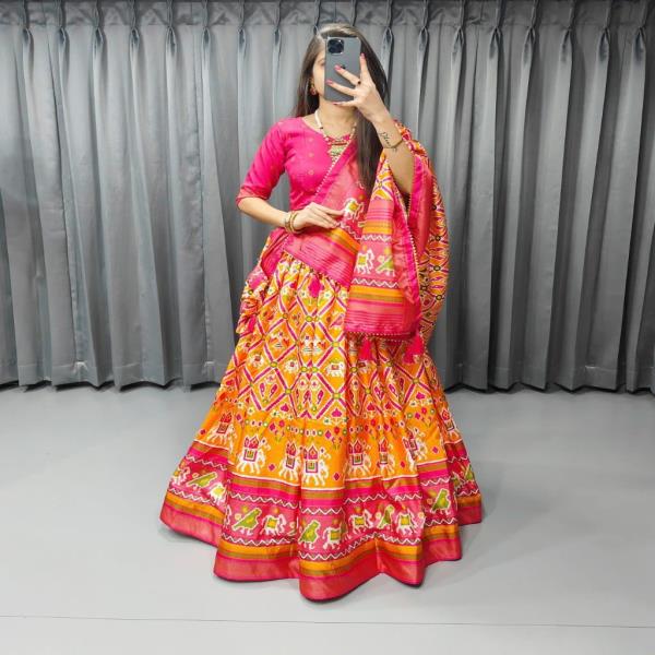FYS1453 Tussar Silk With Print Work