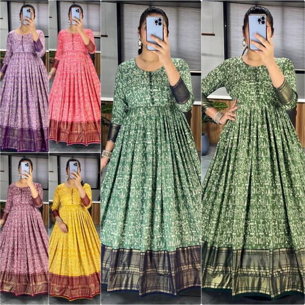 GRO  6140  SINGLES AVAILABLE Gown Details Fabric : Soft Cotton Silk