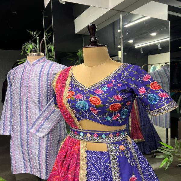 DCV599 Iris Purple Lahenga  Choli  (Full Stitched) Lahenga:- (Full Stitched)