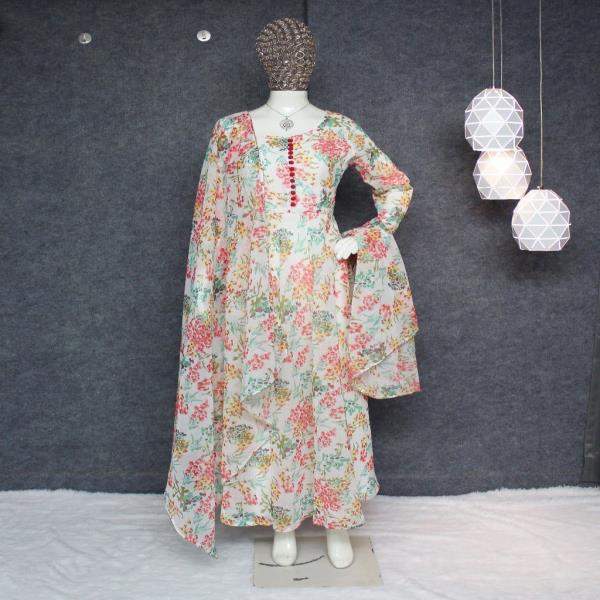 FYS  3043  SINGLES AVAILABLE ?? Fabric Detail:- ?? GOWN :- Georgette(Fully stitched) With Digital Pr