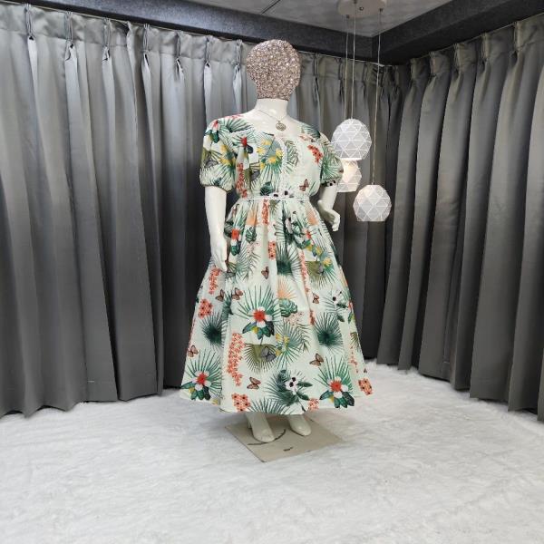  FYS  3044  SINGLES AVAILABLE Gown(Stitched) Fabric :- Muslin Cotton With Fancy Lace 