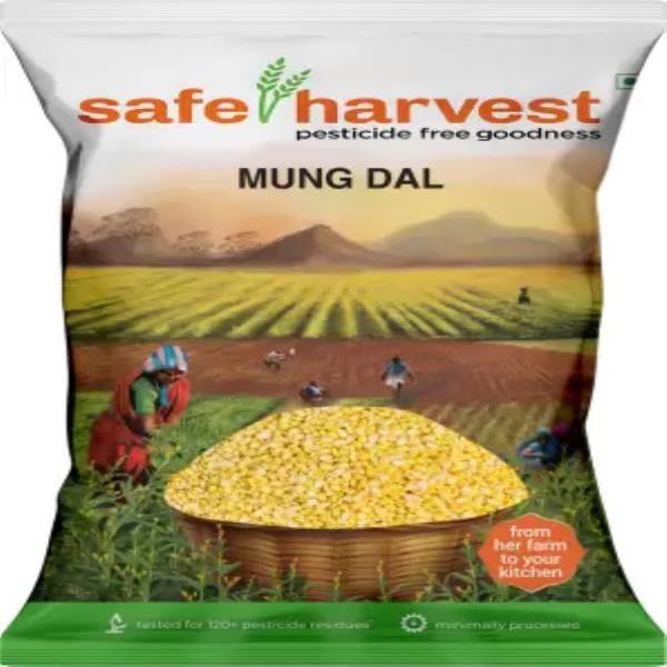 safe harvest Yellow Moong Dal (Split) (Pesticide Free)  (1 kg