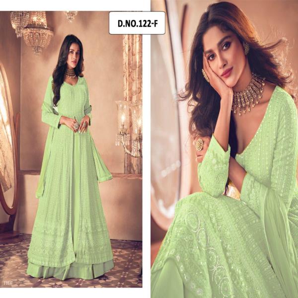 KAL  122  SINGLES AVAILABLE ??FABRIC DETAILS:-?? TOP :- Heavy Fox Georgette With embro Stitch Work W