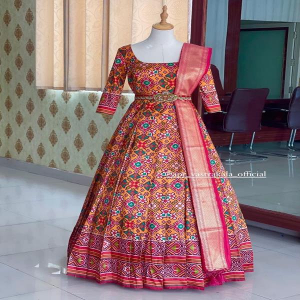 RPVR Sleeve  SINGLES AVAILABLE Gown fabric full stiched banarasi  zari weaving  work pattern same as