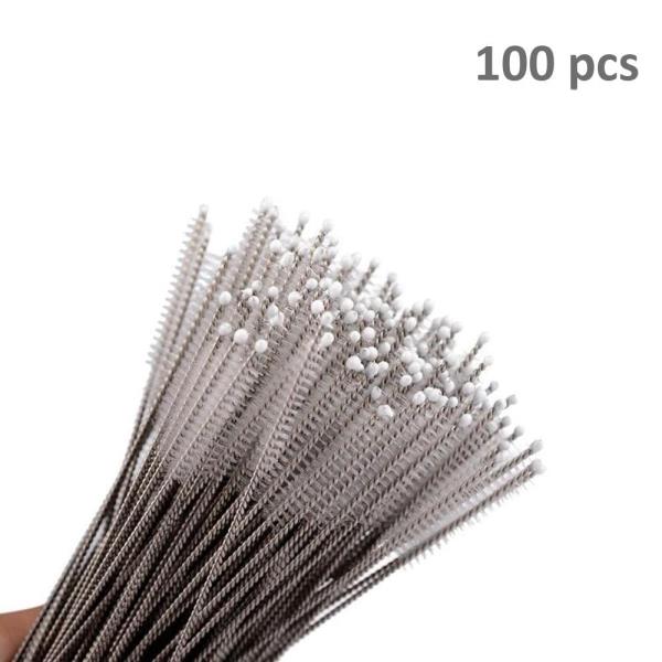 QWEEZER 6 Pcs Reusable Stainless Steel Drinking Straws Brush | Sliver-White (Pack of 6)  (Silver, Wh